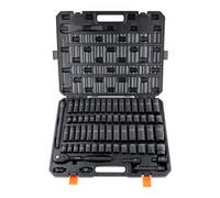 VEVOR Jeu de Douilles à Choc 12,7 mm Jeu de 58 Douilles à Impact avec Outil à Cliquet 6 Pans en Acier Allié CR-V HRC 42-48 Solide Repère de Taille Facile avec Mallette de Transport pour Réparation Aut