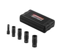 VEVOR Jeu de Douilles à Chocs pour Écrous de Roue 4PCs, Coffret de Douilles pour Écrous à Entraînement de 1/2 po 12,7 mm, Métriques et SAE, 6 Pans, 2 Embouts de Différentes Tailles Chacune, Réparation