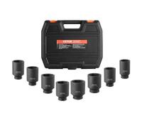 VEVOR Jeu de Douilles à Chocs Profondes pour Écrous d’Essieu 8PCs, Coffret de Douilles pour Écrous à Entraînement de 1/2 po 12,7 mm, 12 Pans, Outil de Montage et Démontage pour Réparation Automobile
