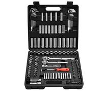 VEVOR Jeu de Douilles SAE et Métriques, Kit d'Outils de Mécanicien 149PCs, avec liquet à Entraînement de 9,5/6,4/12,7 mm, avec Embouts, Accessoires, Étui, Acier Allié CR-V, pour Réparation