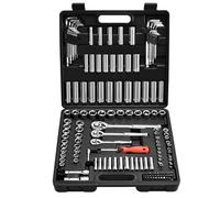 VEVOR Jeu de Douilles SAE et Métriques, Kit d'Outils de Mécanicien 149PCs, avec liquet à Entraînement de 9,5/6,4/12,7 mm, avec Embouts, Accessoires, Étui, Acier Allié CR-V, pour Réparation
