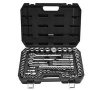 VEVOR Jeu de Douilles SAE et Métriques, Kit d'Outils de Mécanicien 86PCs, avec liquet à Entraînement de 9,5 mm/6,4 mm/12,7 mm, Accessoires et Étui de Rangement, en Acier Allié CR-V, Réparation