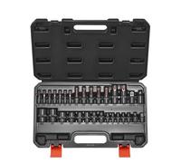 VEVOR Jeu de Douilles Torx et Torx Externes 31PCs, T8-T70 et E4-E24, Entraînements 1/4, 3/8 et 1/2 po (6,35 mm, 9,5 mm, 12,7 mm), en Acier Allié S2 et Acier Cr-V, avec Coffret, Mécanicien Réparation