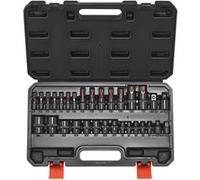 VEVOR Jeu de Douilles Torx et Torx Externes 31PCs, T8-T70 et E4-E24, Entraînements 1/4, 3/8 et 1/2 po (6,35 mm, 9,5 mm, 12,7 mm), en Acier Allié S2 et Acier Cr-V, avec Coffret, Mécanicien Réparation