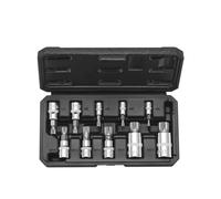 VEVOR Jeu de Douilles Triples Carrées 10PCs, M4 - M18, Entraînements 1/4, 3/8 et 1/2 po (6,35 mm, 9,5 mm, 12,7 mm), en Acier Cr-V, avec Coffret de Rangment, pour Mécanicien Réparation Automobile