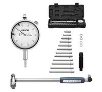 VEVOR Jeu de jauge d'alésage à cadran, précision 0,03 mm, plage d'alésage de 0 à 6,35 mm, indicateur de test à cadran et vérificateur de diamètre intérieur, avec tige, boîte de rangement et enclumes