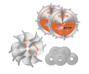 VEVOR Jeu de lames à rainurer, Ø 203,2 mm, lame de scie circulaire pour rainurer, 12 dents alliage tranchantes, finition soignée, avec évents de chauffage antibruit, pour couper contreplaqué, bois dur