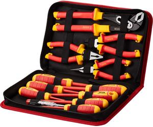VEVOR Jeu de tournevis isolés 12 pièces, Jeu d'outils isolés d'électricien avec empreinte cruciforme magnétique et pinces et pinces coupantes latérales isolées