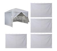 VEVOR Paroi latérale de tonnelle 3x2 m - Lot de 4, imperméable, coupe-vent, blanc