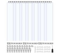 VEVOR KDV0 - Rideau à lanières PVC transparent 107x213,4 cm - 7 bandes - 2 mm d’épaisseur - Chevauchement 50%