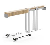 VEVOR Kit de Contre-châssis pour Porte Coulissante 61-76,2 cm de Largeur et 203,2 cm de Hauteur, Système de Porte Escamotable avec Mécanisme de Fermeture Douce Bidirectionnelle, en Acier Galvanisé