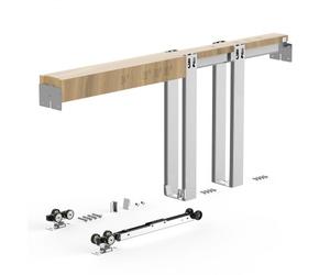 VEVOR Kit de Contre-châssis pour Porte Coulissante 61-81,3 cm de Largeur et 203,2 cm de Hauteur, Système de Porte Escamotable avec Mécanisme de Fermeture Douce Bidirectionnelle, en Acier Galvanisé