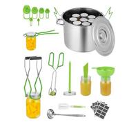 VEVOR Kit de démarrage pour mise en conserve, 11 pcs, kit de mise en conserve en acier inox pour débutants, avec marmite, grille, couvercle, louche, entonnoir, pinces, lève-bocal, clé, verre doseur