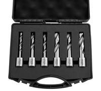 VEVOR Kit de Fraises Annulaires HSS, 6 Pièces, Fraises à Carotter pour Perceuse Magnétique, Queue Weldon, Profondeur 50,8 mm, Diamètre 6,35 à 14,28 mm, en Coffret Plastique, pour Acier et Aluminium