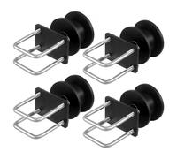 VEVOR Kit de portail coulissant avec rainure de roue en H, kit de quincaillerie pour portail roulant, pour portails coulissants en porte-à-faux et porte roulante, rouleau avec 4 roues de guidage, noir