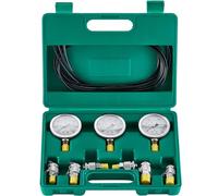 VEVOR Kit de Pression Hydraulique, 250/400/600 Bars, 3 Manomètres, 6 Raccords, 3 Tuyaux, Jauge Hydraulique pour Excavatrice avec Étui de Transport pour Machines de Construction