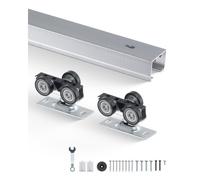 VEVOR Kit de quincaillerie pour porte coulissante, 1746 mm, kit de rail pour porte coulissante robuste, ensemble de quincaillerie et rails pour porte simple de 610 à 914 mm large, installation facile