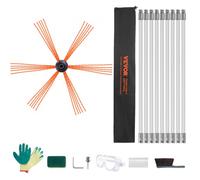 VEVOR Kit de Ramonage Poêle Pellet Cheminée 9 m Brosse de Nettoyage 360° avec 9 Tiges Flexibles Nylon Accessoires Nombreux pour Conduits Cheminée Usage Domestique Convient à la Plupart des Conduits