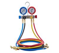 VEVOR Kit de Recharge de Réfrigérant de Climatisation R22, R404A, R410A et R12, Manomètre Frigoriste 4 Voies, pour Fluide Frigorigène Systèmes de Climatisation Auto et Domestique, avec Flexibles 1,5 m