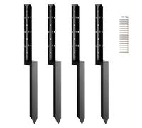 VEVOR Kit de réparation de clôture, 4 pcs, support de poteau en acier robuste, intérieur 51 x 51 mm, piquet d'ancrage au sol pour réparation de poteau de clôture en bois incliné ou cassé