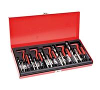VEVOR Kit de Réparation de Filetage Hélicoïdal 166 Pièces, Outils à Restaurer les Filetages Abîmes Métrique, M5 M6 M8 M10 M12, avec Forets HSS et Tarauds, pour Mécanicien Garage Réparation Automobile