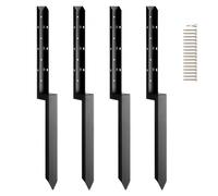VEVOR Kit de réparation de poteau de clôture, 4 pcs, support de poteau en acier robuste, intérieur 51 x 51 mm, piquet d'ancrage au sol pour réparation de poteau de clôture en bois incliné ou cassé