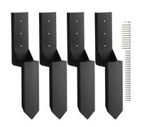 VEVOR Kit de réparation de poteau de clôture, 4 pcs, support de poteau en acier robuste, intérieur 89 x 89 mm, piquet d'ancrage au sol pour réparation de poteau de clôture en bois incliné ou cassé