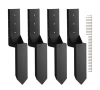 VEVOR Kit de réparation de poteau de clôture, 4 pcs, support de poteau en acier robuste, intérieur 89 x 89 mm, piquet d'ancrage au sol pour réparation de poteau de clôture en bois incliné ou cassé