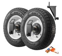 VEVOR Kit de roue de conteneur d'expédition à 8 pattes, kit d'essieu de conteneur d'expédition avec pneus, cric élévateur et crochets en J, déplacement de 6 à 12 m, pour quai, entrepôt, chantier, noir