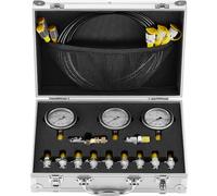 VEVOR Kit de Test de Pression Hydraulique, 10/100/250/400/600 bars, 5 Manomètres, 13 Raccords, 14 Connecteurs en T, 5 Tuyaux, Jauge avec Étui de Transport pour Excavatrices Machines de Construction