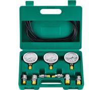 VEVOR Kit de Test de Pression Hydraulique, 250/400/600 bars, 3 Manomètres, 6 Raccords, 3 Tuyaux de Test, Jauge de Test Hydraulique pour Excavatrice avec Étui de Transport pour Machines de Construction