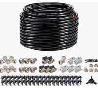 VEVOR Kit de tuyaux pour compresseur à air, 60,96 m x 19,05 mm, tuyau à air comprimé, HDPE, kit de tuyaux à air comprimé facile à installer pour garage, atelier, noir