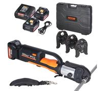 VEVOR Kit de sertissage – 2 batteries 18V 4,0Ah, mâchoires V15 V22 V28, chargeur rapide et étui