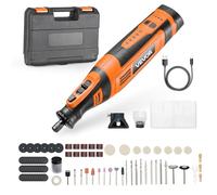 VEVOR Kit d'outils rotatifs sans fil, 136 PCs, mini-outil rotatif électrique portable CC 8 V, 5 vitesses 5000-30000 tr/min, pour gravure, ponçage, polissage, sculpture, meulage, découpe et bricolage