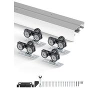 VEVOR Kit quincaillerie pour porte coulissante 1828 mm, kit rail pour porte de placard coulissante robuste en alliage d'alu avec poignées à doigts, pour système 2 portes, pour épaisseur porte 35-45 mm
