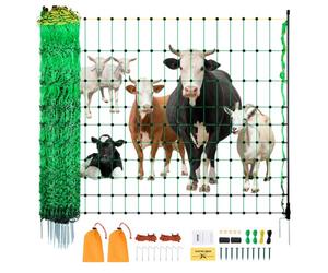 VEVOR Kit filet de clôture électrique 0,88x49,98 m clôture filet PE avec poteaux piquets à double pointe, maille portable utilitaire pour chèvres, moutons, agneaux, cerfs, porcs, chiens, cours, fermes