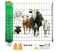 VEVOR Kit filet de clôture électrique 1,06x49,98 m clôture filet PE avec poteaux piquets à double pointe, maille portable utilitaire pour chèvres, moutons, agneaux, cerfs, porcs, chiens, cours, fermes