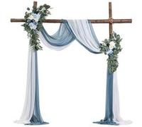 VEVOR Kit Fleurs Artificielles pour Arche de Mariage avec 2 Bouquets de Fleurs, 2 Rideaux Translucides, pour Décoration Célébrations Cérémonie, de Toile de Fond de Réception, Événements, Bleu Blanc