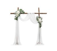 VEVOR Kit Fleurs Artificielles pour Arche de Mariage avec 2 Bouquets de Fleurs, 1 Rideau Translucide, pour Décoration de Célébrations de Cérémonie, de Toile de Fond de Réception, Événements, Blanc
