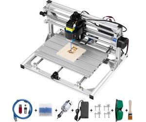 VEVOR Kit Machine à Graver CNC 3018 500 mW, 3 Axes Zone de Travail 30 x 18 x 4,5 cm Contrôle GRBL avec Accessoires, Outil de Gravure pour Sculpture sur Bois, Plastique, Acrylique, PVC