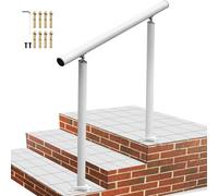 VEVOR Kit Main Courante Balustrade Garde Corps Terrasse Rampe Escalier Blanche Rampe d'Escalier Extérieur en Aluminium / Fer Main Courante Construction Solide Paquet de Valeur pour Escalier 91 x 91 cm