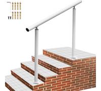 VEVOR Kit Main Courante Balustrade Garde Corps Terrasse Rampe Escalier Blanche Rampe d'Escalier Extérieur en Aluminium / Fer Main Courante Construction Solide Paquet de Valeur pour Escalier 121x91 cm