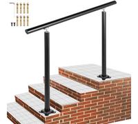 VEVOR Kit Main Courante Balustrade Garde Corps Terrasse Rampe Escalier Noire Rampe d'Escalier Extérieur en Aluminium / Fer Main Courante Construction Solide Paquet de Valeur pour Escalier 121 x 91 cm