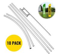 VEVOR Kit Mât de Drapeau, 10 Kits x 6pcs 4,3m Mât de Drapeau Plume, Installation Facile Kit de Poteau et Piquet pour Drapeau, Hampe Oriflamme Publicitaire en Alu pour Cérémonie d'Ouverture Exposition