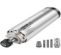 VEVOR Kit Moteur Broche CNC Refroidissement par Air 2,2 kW Vitesse 24000 tr/min Mandrin Pinces ER20 Dissipation Chaleur Diamètre 80mm Longueur 215mm Battement Max 0,005mm pour Machine à Graver Argent