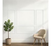 VEVOR Kit Moulure Murale Prédécoupée 3 Lots Cadres Moulure Murale 58 cm 143 cm 122 cm pour Déco Intérieure Mur d'Accent Salon Chambre Couloir, en Polystyrène, Léger, Prêt à Peindre, Étanche, Blanc