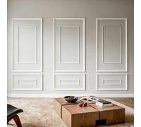 VEVOR Kit Moulure Murale Prédécoupée 3 Lots Cadres Double Ligne Large et Fin pour Décor Intérieure Mur d'Accent Salon Chambre Couloir, Prêt à Poser, Polystyrène Léger à Peindre, Imperméable, Blanc