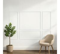 VEVOR Kit Moulure Murale Prédécoupée 3 Lots Cadres Moulure Murale 58 cm 143 cm 122 cm pour Déco Intérieure Mur d'Accent Salon Chambre Couloir, en Polystyrène, Léger, Prêt à Peindre, Étanche, Blanc