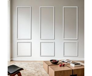 VEVOR Kit Moulure Murale Prédécoupée 3 Lots Cadres Moulure Murale Large 61x137 cm 61x61 cm pour Décoration Intérieure Salon Chambre Couloir, Prêt à Poser, Polystyrène Léger à Peindre, Étanche, Blanc