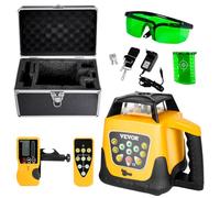 VEVOR Kit Niveau Laser Rotatif Autonivelant 360°, Portée 500 m, Faisceau Vert, Inclinaison Réglable, Angle de Balayage Flexible, Étanchéité IP54, Précis, avec Récepteur, Télécommande, Étui Transport